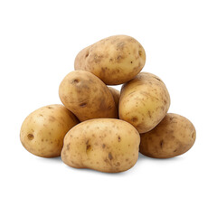 Fresh organic potatoes isolated on white background, healthy and organic food, AI generated, PNG transparent with shadow