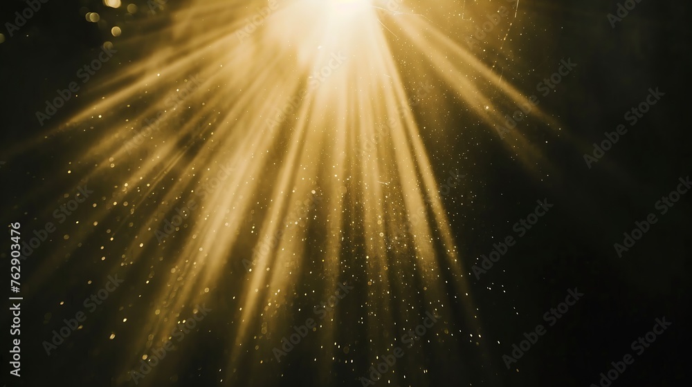 Aufkleber sun light overlay sun rays overlay sun rays light isolated on black background for overlay design tr