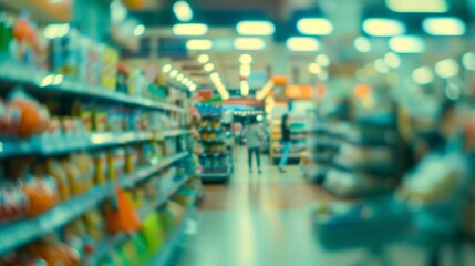 Blur photo of supermarket in thailand : Generative AI