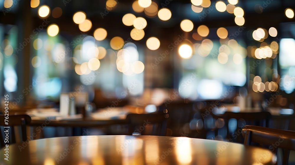 Aufkleber abstract blur bokeh in restaurant background for texture : generative ai