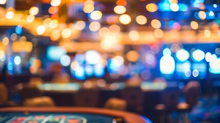 Blurred image of casino interior for use as background or wallpaper : Generative AI