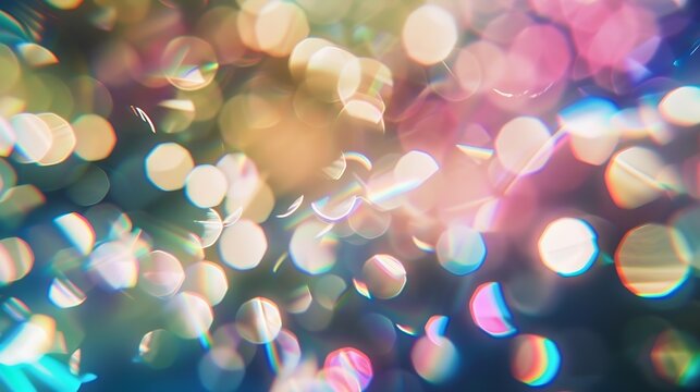 Blurred refraction light bokeh or organic flare overlay effect : Generative AI