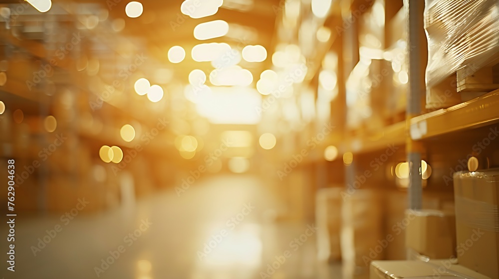 Aufkleber blur warehouse inventory product stock for logistic background : generative ai