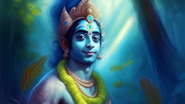 Lord Shree Krishna, good Hindu god, Hinduism, mythology, Generative AI,