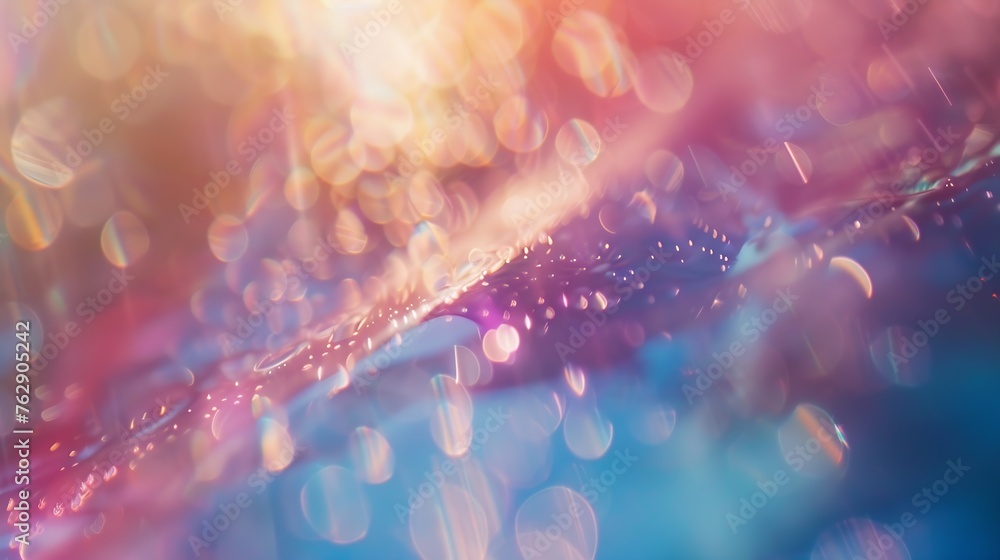 Poster Blurred refraction light bokeh or organic flare overlay effect : Generative AI