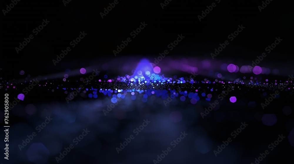 Poster blur neon light lens flare overlay bokeh fluorescent flash gleam defocused blue purple color flecks 