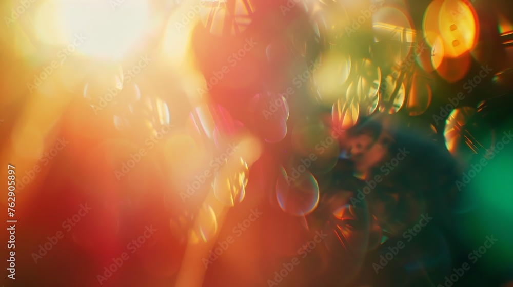 Poster blurred refraction light bokeh or organic flare overlay effect : generative ai