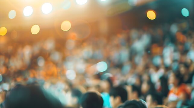 blurred background of supporters at sports event crowd of people in a basketball court : Generative AI