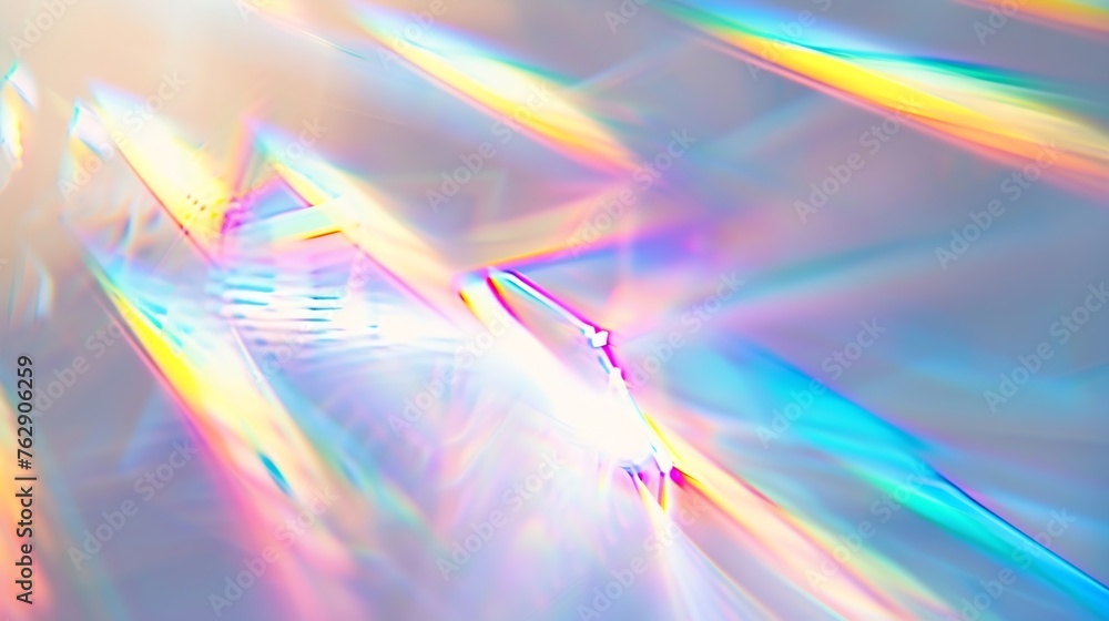 Poster blurred rainbow light refraction texture overlay effect for photo and mockups organic drop diagonal 