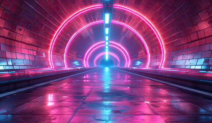 Trails in the tunnel. Created with Ai