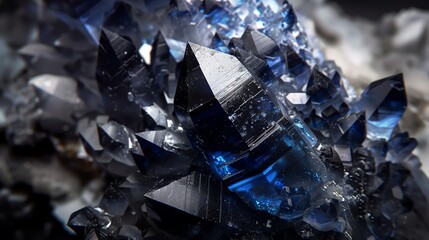 Realistic abstract blue crystal background	
