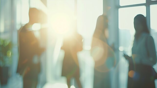 Blurred image of business people standing in the office : Generative AI