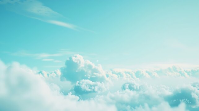 blurred peaceful natural blue sky clouds landscape background : Generative AI