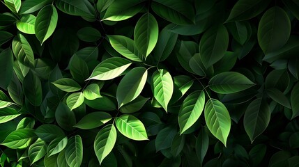 Light shining on tree leaves : Generative AI