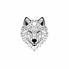 Geometric colorful wolf logo vector icon design template