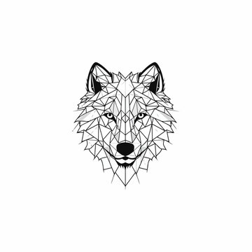 Geometric colorful wolf logo vector icon design template