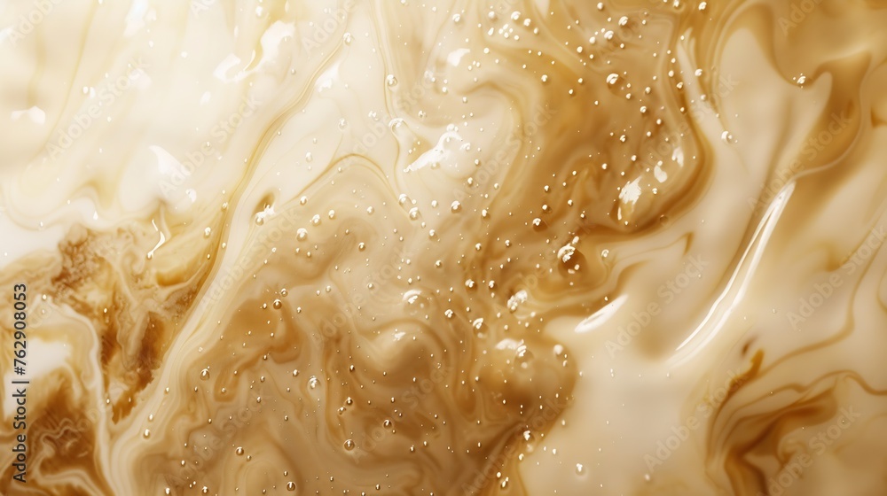 Poster coffee brown chocolate mixing with milk texture background food and drink close up : generative ai