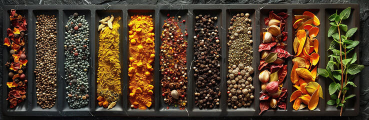 Different types of spices. Created with Ai