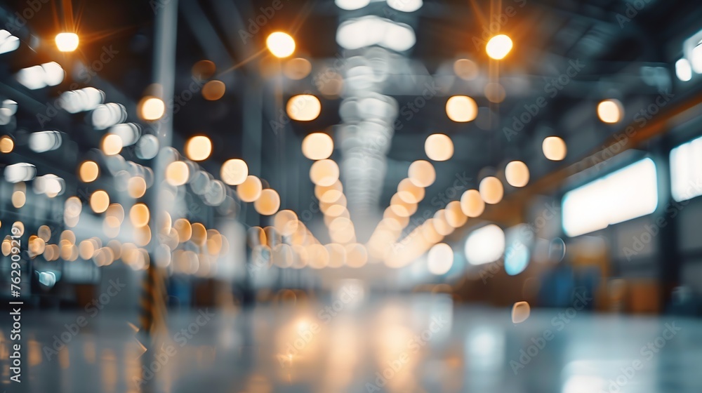 Aufkleber blurred business background blur warehouse with bokeh light background : generative ai