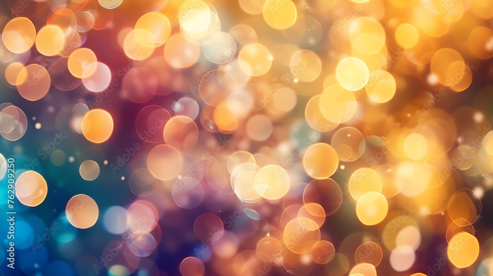 Poster natural bokeh and bright golden lights Vintage Magic background with colorful bokeh Spring Summer Christmas New Year disco party : Generative AI