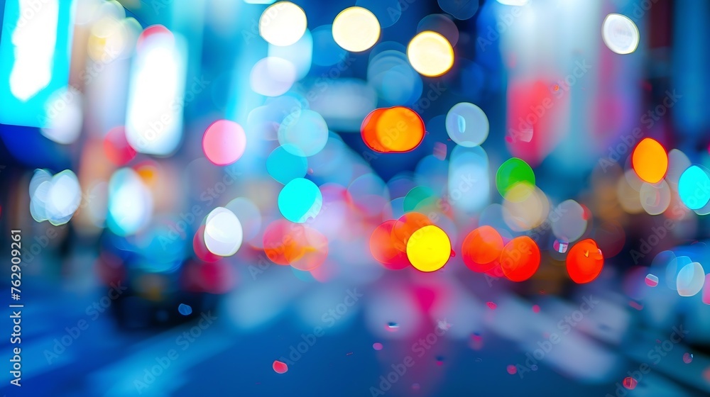 Poster blur city bokeh background blur city light : generative ai