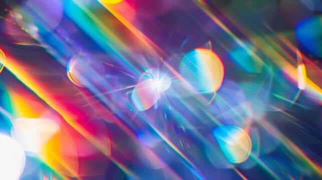 Diffraction Grading Effect Overlays Prismatic Holographic Color Abstract Light Refraction Beautifully Blurred Photo Design Old Spectral Rainbow Distortions : Generative AI