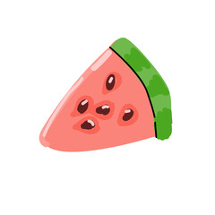 Hand drawn Watermelon slice isolated. Vector illustration can used for banner, flyer, sticker.