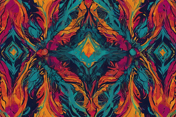 Modern screen printing style art poster. Colorful psychedelic texture. Vibrant and eye-catching...