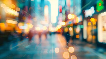 Shopping street cityscape and abstract blur landscape : Generative AI