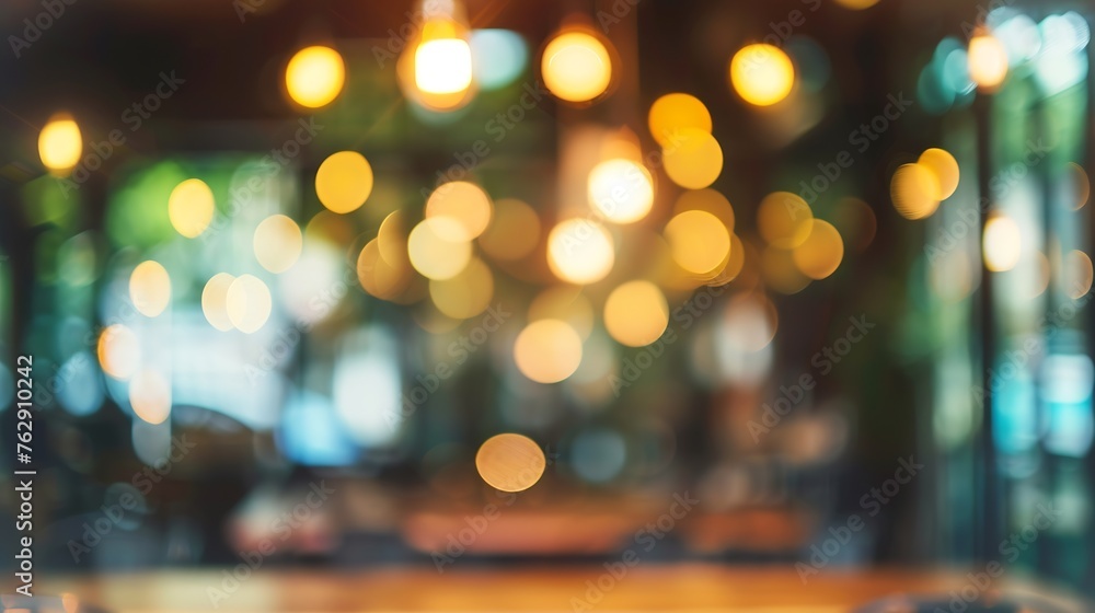Poster abstract blur coffee shop background blurred background coffee shop blur background with bokeh light