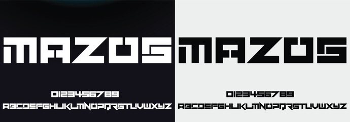 Sport Modern Technology Alphabet Font. Typography for movie, digital, sport, motorcycle, racing logo design fonts. vector illustration