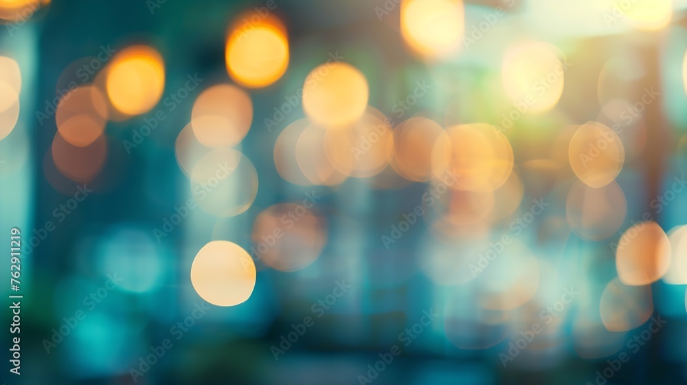 Aufkleber abstract blur bokeh in restaurant background for texture : generative ai