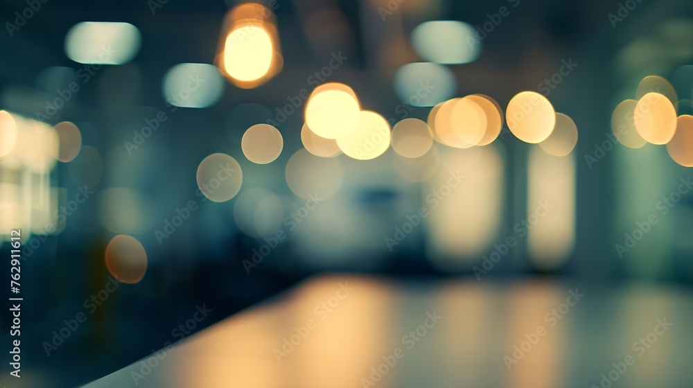 Poster atmosphere around office blur background with bokeh : generative ai