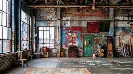 An abandoned factory repurposed into a vibrant arts district
