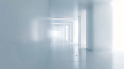 White blur abstract background from building hallway corridor : Generative AI - obrazy, fototapety, plakaty