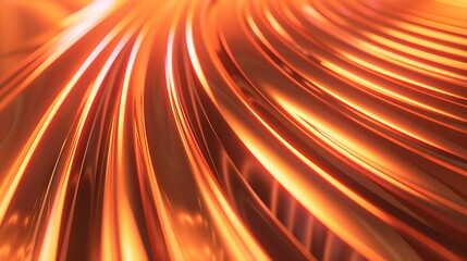 Fluorescent background Blur curved texture Futuristic light Defocused neon orange Peach Fuzz brown color stripes in circles glow on dark ridged abstract overlay trend color of 2024 : Generative AI