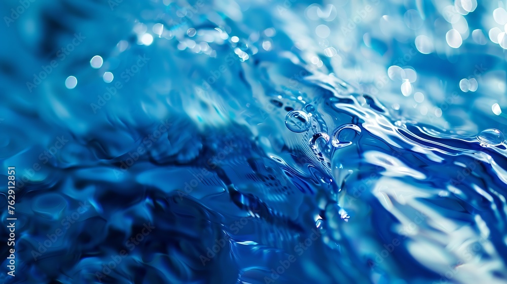 Leinwandbilder bluewater waves on the surface ripples blurred defocus blurred transparent blue colored clear calm w