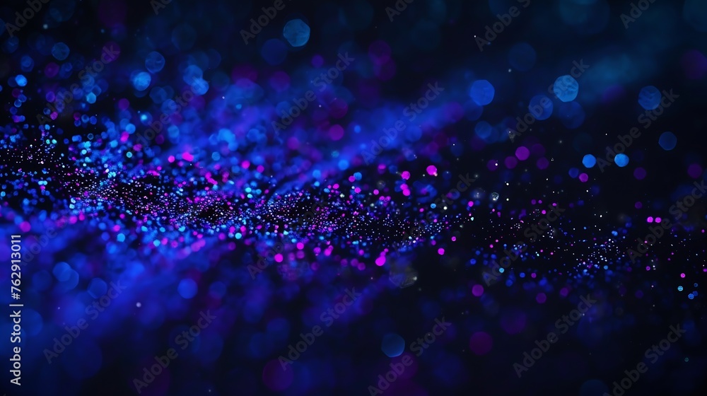 Poster blur neon light lens flare overlay bokeh fluorescent flash gleam defocused blue purple color flecks 
