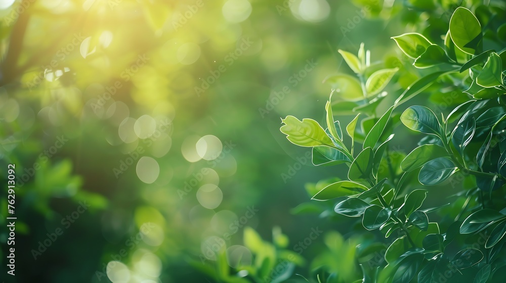Poster abstract blur green color for backgroundblurred and defocused effect spring concept for designnature view of blurred greenery background in garden using as background naturalfresh wall : Generative AI