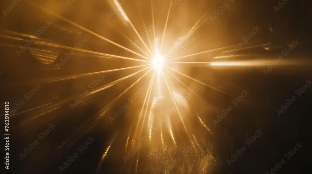 Aufkleber sun light overlay sun rays overlay sun rays light isolated on black background for overlay design tr