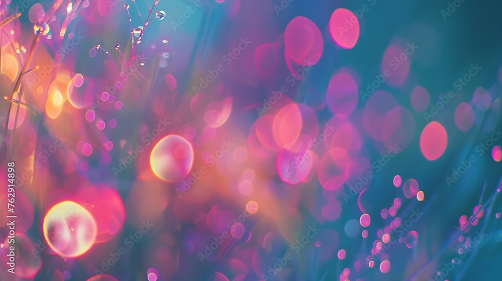 Aufkleber Blurred refraction light bokeh or organic flare overlay effect : Generative AI