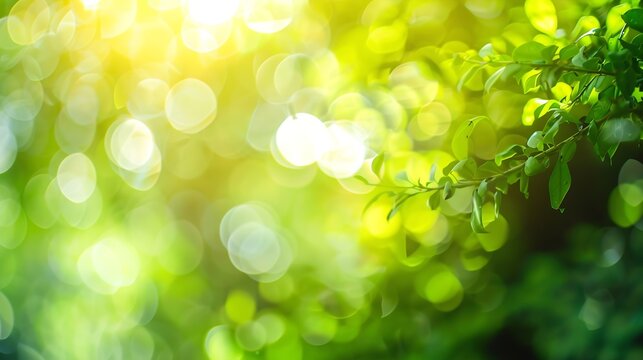 Blur garden tree nature background with bokeh light Blurred spring green garden park in spring and summer Blur nature outdoor abstract background : Generative AI