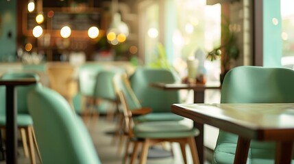 Fototapeta na wymiar Blurry image of a cafe interrior : Generative AI