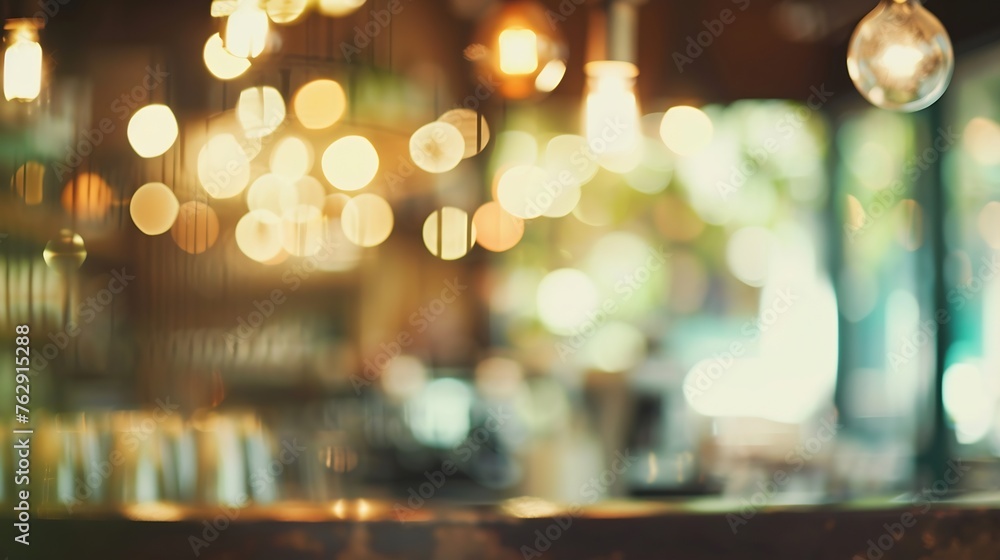 Poster abstract blur coffee shop background blurred background coffee shop blur background with bokeh light