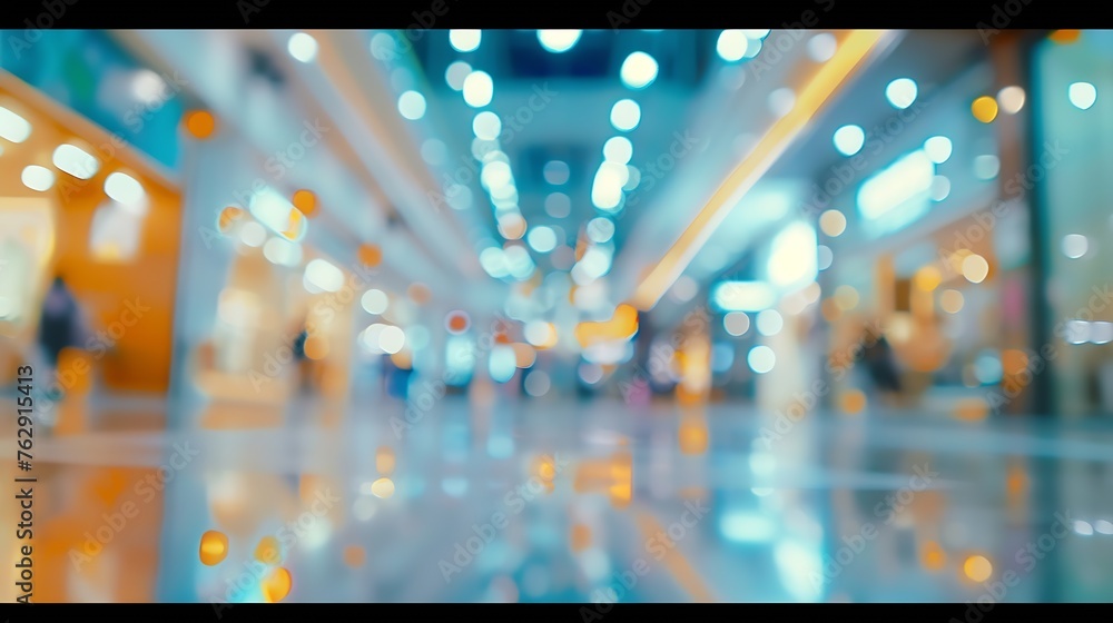 Poster abstract blur shop and retail store in shopping mall for background : generative ai