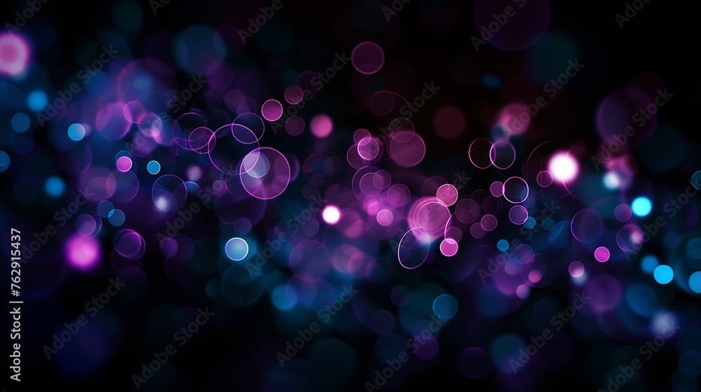 Aufkleber blur neon light lens flare overlay bokeh fluorescent flash gleam defocused blue purple color flecks 