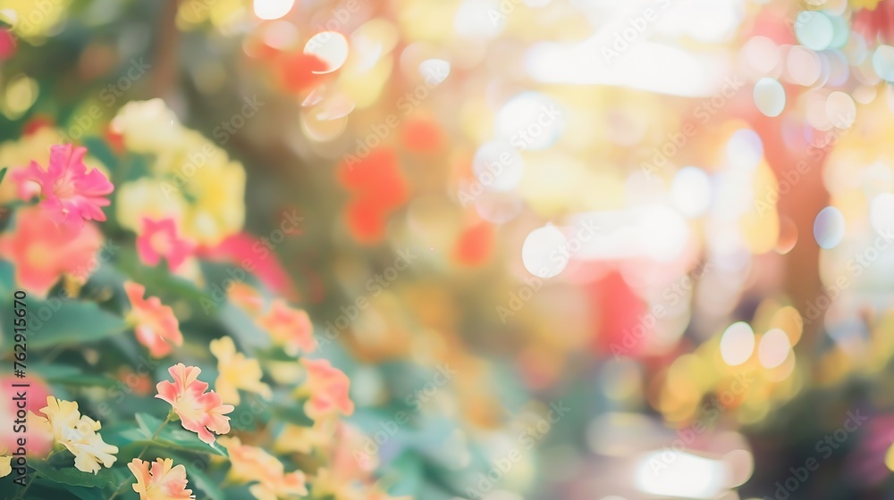 Aufkleber abstract blur image of  day festival  in garden with bokeh for background usage  vintage tone : Generative AI