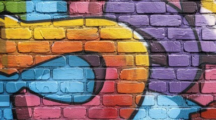 Colorful Graffiti on Urban Street Wall
