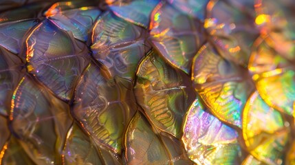  Iridescent Fish Scales in Close-Up Texture