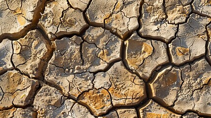 Cracked Dry Soil Texture in Arid Climate Environment
